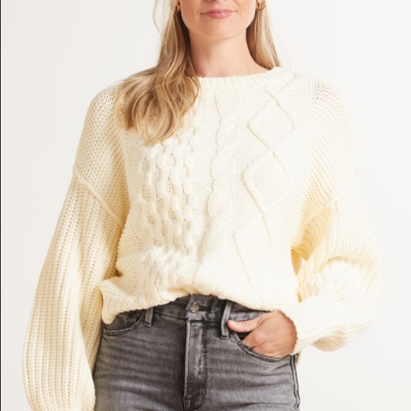 Free People Dream Cable Crewneck Sweater - Picture 12 of 15